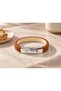 Jorvello Brown Leather Men's Bracelet - Modern Design with Long Silver Clasp - 3