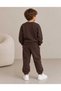 Boy's 3 Thread Sweatshirt Set with Crew Neck Sweatshirt and Elasticized Cuffs Top and Bottom Set - 3