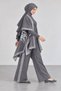 Women's 3-piece set with turtleneck blouse and poncho pants - 2
