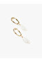 Oval Dangle Pearl Earrings - 2