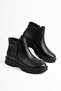 Molay Double Zipper Non-Slip Sole Women's Boots Black Leather - 5
