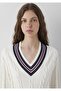 V-Neck Ecru Knitwear Slim Fit 1710983-70057 - 5