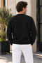 3 Thread Quality Combed Cotton Fabric Men's Crew Neck Black Sweat Sweatshirt - 6