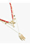 Fish Charm Detailed Beaded Necklace 3 Rows - 2