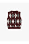 Baklava Patterned Crew Neck Sleeveless Knit Sweater - 2