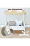 Rolling End Table, Coffee Table with Storage Organizer Cart, Modern Side Desk, Bedside Desk Home Decor for Living Room, Bedroom, Small Spaces - 6