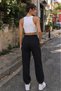 Women's Oversize Fit 3 Thread Sweatpants with Elastic Cuffs - 5