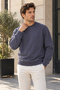3 Thread Quality Combed Cotton Fabric Men's Crew Neck Smoked Sweat Sweatshirt