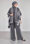Women's 3-piece set with turtleneck blouse and poncho pants