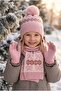 Kitti 4-8 Years Old Girls' Lined Scarf, Beanie, Gloves 3-Piece Set