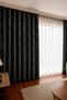 Milano Series Embossed Textured Background Curtain Black | Drawstring Extra Foam, Cornice Compatible Background Curtain