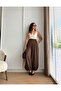 Brown Elastic Waist Shalwar Trousers - 2Y51316 - 2