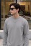 Men's Winter 3-Thread Fleece Lined Crew Neck Comfortable Fit Sweatshirt - 2