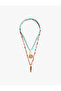 Beaded Multiple Necklaces with Medallion and Fish Charms