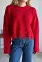 Crew Neck Sweater with Lace Detail - 7