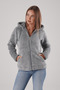Gray Hooded Plush Jacket Cardigan - 3