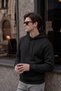 Men's Winter 3-Strand Fleece Hooded Oversize Sweatshirt with Cut-Out Pockets - 2