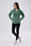 Emerald Green Hooded Plush Jacket Cardigan - 2