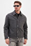 Buttoned Polo Collar Double Pocket Short Cashmere Coat - 5