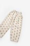 Beige Star Patterned Girl's Gabardine Trousers - Prunella - 7