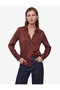 Regular Fit Buttoned Long Sleeve Classic Collar Satin Shirt - 3