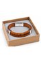 Zelvori Caramel Leather Men's Bracelet - Hand-Knitted Wrap Detailed Band - 2