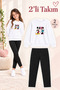 Girl's Crew Neck Sweatshirt and Leggings 2-Piece Set