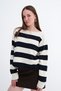 Boat Neck Striped Knitwear Sweater K10354 - 3