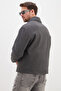 Buttoned Polo Collar Double Pocket Short Cashmere Coat - 8