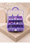Children's Jewelry and Buckle Organizer Automatic Pop-Up Organizer Box 27X15X15 cm Portable Multi-Compartment Storage Bag-Spotted - 4