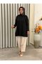 Trend Merserized Stone Embroidered Tunic Black - 2