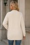 Women's Long Sleeve Open Front Pocket Hair Braided Casual Fit Stylish Daily Beige Knitwear Cardigan - 3