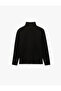 Cotton Straight Fit Long Sleeve Half Zipper Stand Collar Sports Sweatshirt - 2
