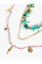 Sea-Themed Charm Detailed Beaded Multiple Necklace - 2