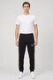 Men Sportswear Fit Drawstring Training Track Pants, Black - 2
