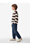 Long Sleeve Crew Neck Striped Sweatshirt - 3