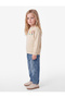 Floral Embroidered Long Sleeve Crew Neck Ribbed Sweatshirt - 2