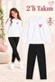 Girl's Crew Neck Sweatshirt and Leggings 2-Piece Set
