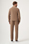 Cinnamon Berber Collar Knitted Elastic Waist 6 Drop Slim Fit Unlined Flexible Suit 1001260177 - 5