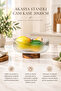 Acacia Stand Glass Bowl 20X10 cm – Transparent Fruit, Salad, and Presentation Bowl with Wooden Base - 4