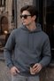 Men's Winter 3-Strand Fleece Hooded Oversize Sweatshirt with Cut-Out Pockets - 2