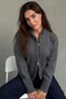 Anthracite Hooded Double Zipper Women's Knitwear Cardigan Mg2893 - 4