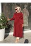 Trend Patterned Merserized Full Length Tunic Burgundy