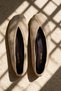 Vanesya Beige Women's Genuine Leather Suede Trok Detailed Ballerina Shoes - 3