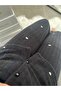 Black Heart Patterned Buttoned Fleece Pajama Set - 4