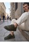 Khaki Green Oil-Touched Leather Gel Sole Orthopedic Daily Stylish Men's Shoes - 2