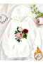 Unisex Women's Printed Hooded Kangaroo Pocket Comfortable Fit Regular Cut Sweatshirt
