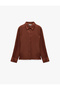 Regular Fit Buttoned Long Sleeve Classic Collar Satin Shirt - 5