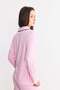 Pink Striped Buttoned Shirt Collar Pajama Set Pink - 8