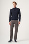 Navy Blue Turtleneck Long Sleeve Knitted Comfort Fit Cotton Sweater 1012265001 - 3